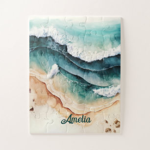 Puzzle Diversión costera personalizada de las olas del ma