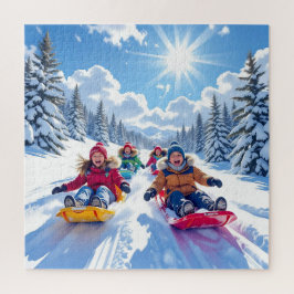 Puzzle Diversión de invierno alegre para niños