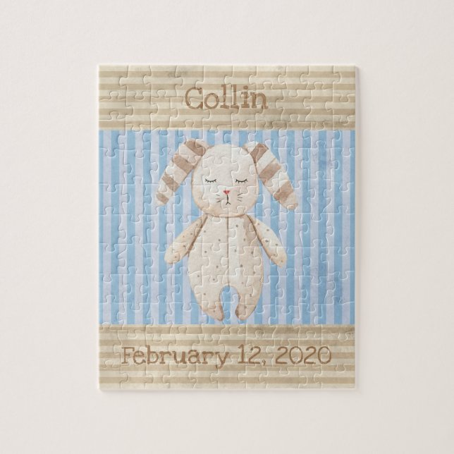 Puzzle Diversión en monograma de conejo chiquito (Vertical)