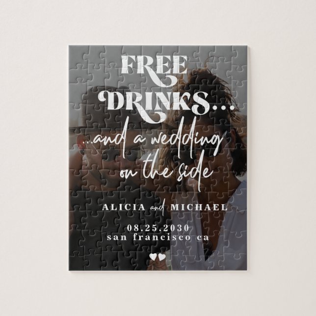 Puzzle Divertida foto de una boda moderna excepto la fech (Vertical)