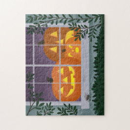 Puzzle Divertidas linternas Jack-o' de Halloween en la ve