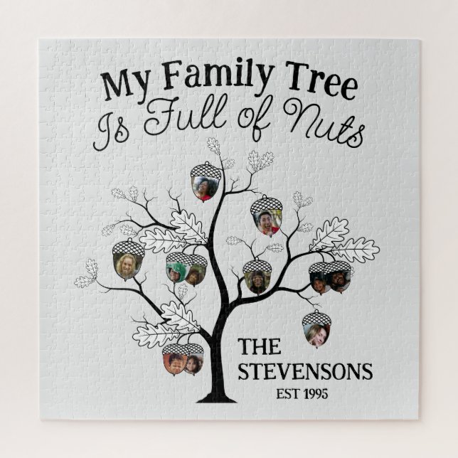 Puzzle Divertido árbol familiar de fotos está lleno de Na (Vertical)