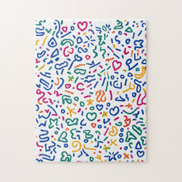 Puzzle Divertido doodle de formas vibratorias coloridas