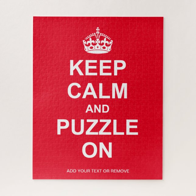 Puzzle Divertido mensaje de sierra de jigsaw "Keep Calm A (Vertical)