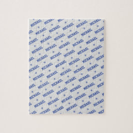 Puzzle Divertido nombre repetitivo con estrellas azules y