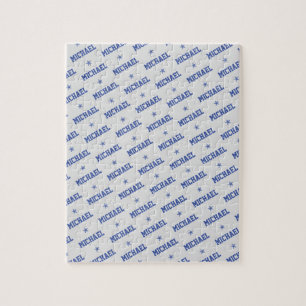 Puzzle Divertido nombre repetitivo con estrellas azules y