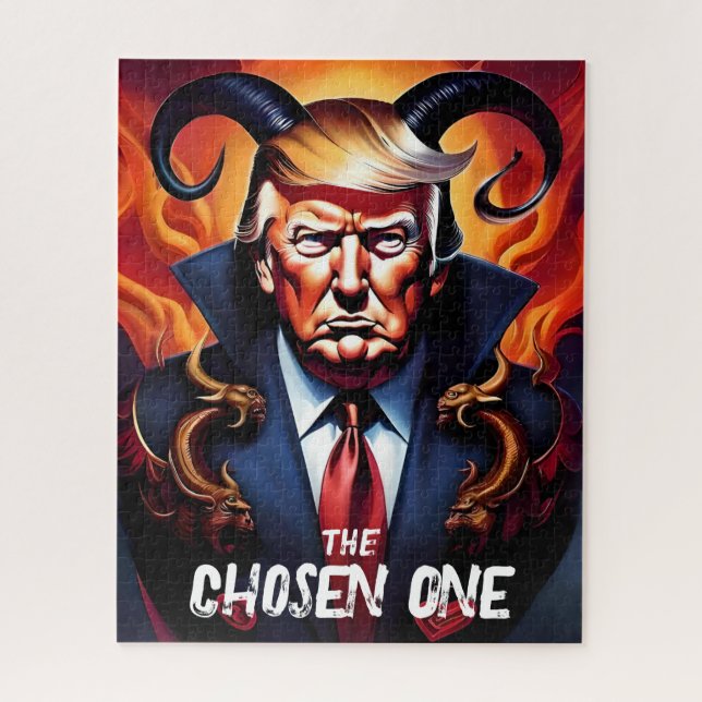 Puzzle Divertido Trump con cuernos escogidos uno (Vertical)