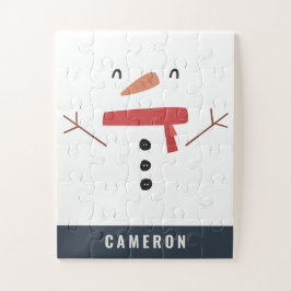 Puzzle divertido y festivo muñeco de nieve lindo y person