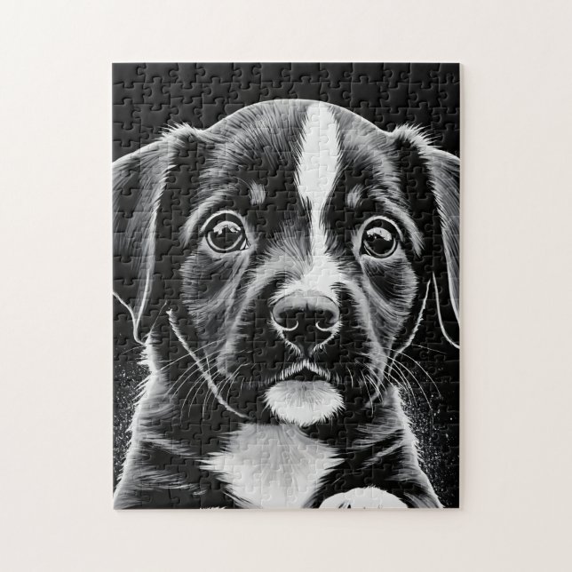 Puzzle Diviértete con Cachorro Adorable - Dificultad Medi (Vertical)