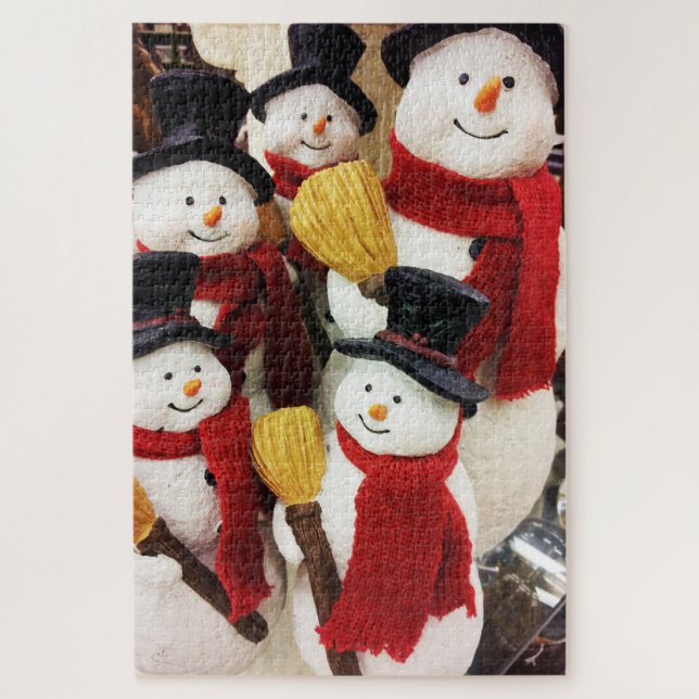 Puzzle Diviértete con el muñeco de nieve de Navidad   (Vertical)