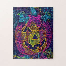 Puzzle Diviértete con la foto espeluznante de la calabaza