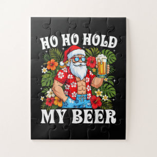 Puzzle Diviértete Navidad Ho Ho Sostén Mi Cerveza Santa