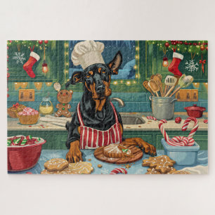 Puzzle Doberman Pinscher Fiesta Navideña de Repostería Fe