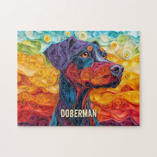Puzzle Doberman Quilling Art Dog Retrato