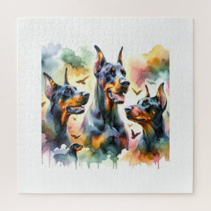 Puzzle Dobermann Dogs in Harmony 060624AREF104 - Watercol