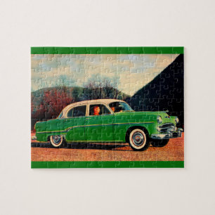 Puzzle Dodge Royal V8 en verde en 1954