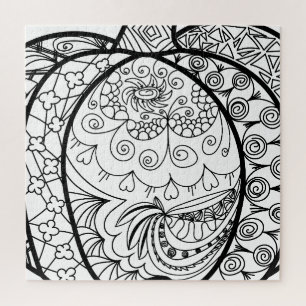 Puzzle Dodles de Halloween calabazas de boho mandala de o