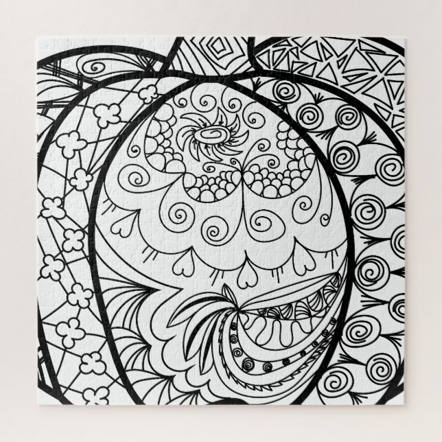 Puzzle Dodles de Halloween calabazas de boho mandala de o (Vertical)