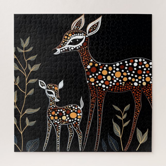 Puzzle Doe and Fawn (Vertical)