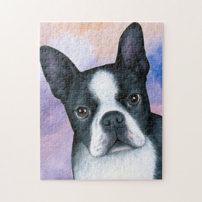 Puzzle dog 128 color Boston Terrier (Vertical)