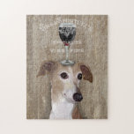 Puzzle Dog Au Vin Greyhound<br><div class="desc">Perro Au Vin Greyhound por Fabfunky. Cuenta con un galgo con vino. | 190956D</div>
