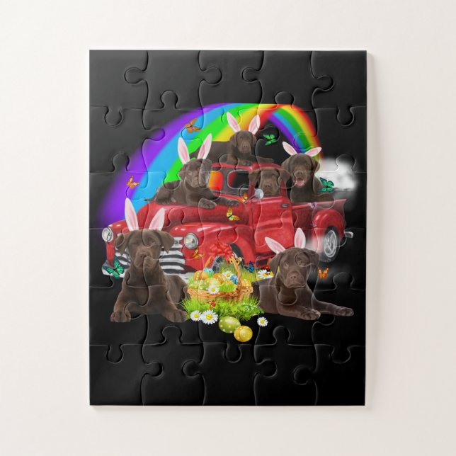 Puzzle Dog Lover | Día de Pascua de Chocolate Labrador (Vertical)