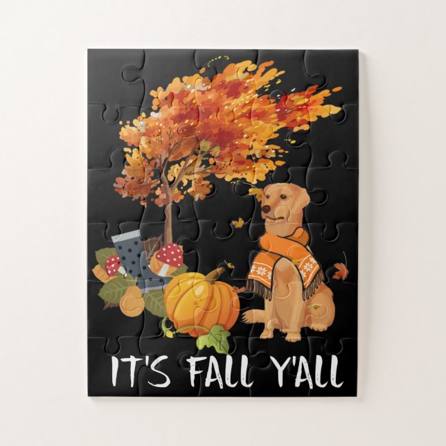 Puzzle Dog Lover | Labrador recuperador es otoño (Vertical)