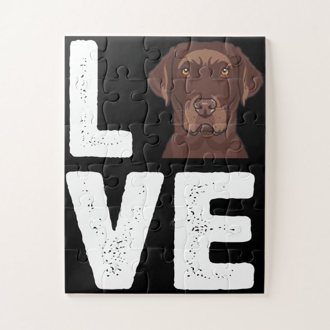 Puzzle Dog Lover | Me encanta el chocolate labrador (Vertical)