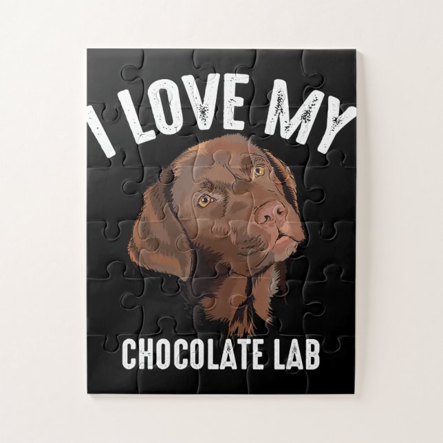 Puzzle Dog Lover | Me encanta mi laboratorio de chocolate (Vertical)