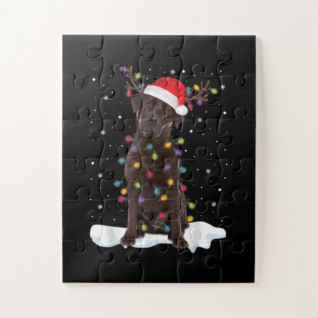 Puzzle Dog Lover | Navidades recuperadores de chocolate (Vertical)