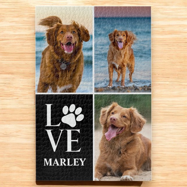 Puzzle Dog Lover Photo Collage Custom Love Name Pet (Subido por el creador)