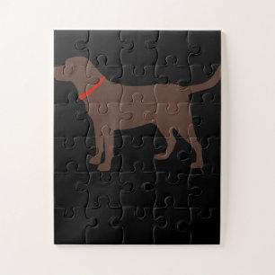 Puzzle Dog Lover Silueta de perro de chocolate Labrador