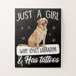 Puzzle Dog Lover Sólo Un Chica que ama los tatuajes del