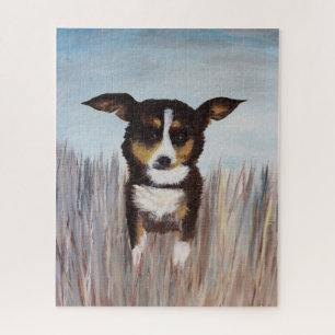 Puzzle Doggie en la hierba