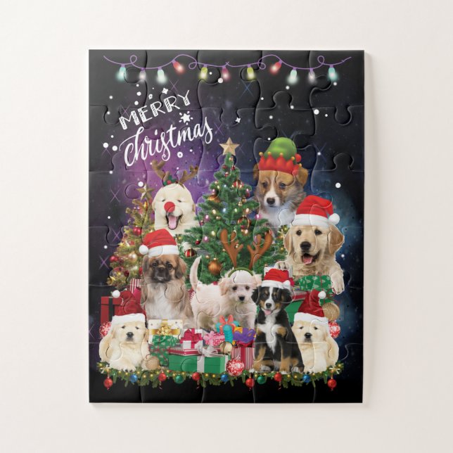 Puzzle Dogs Feliz Navidad (Vertical)