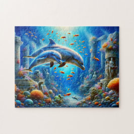Puzzle Dolphins in Atlantis Enchanting Ocean
