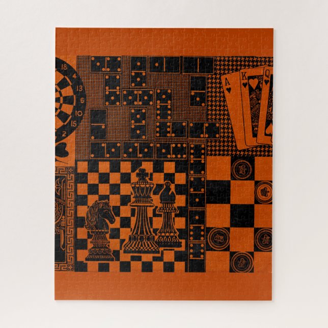 Puzzle dominó el dominó de las fichas de ajedrez (Vertical)