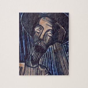 Puzzle Don Quijote en azul y roya