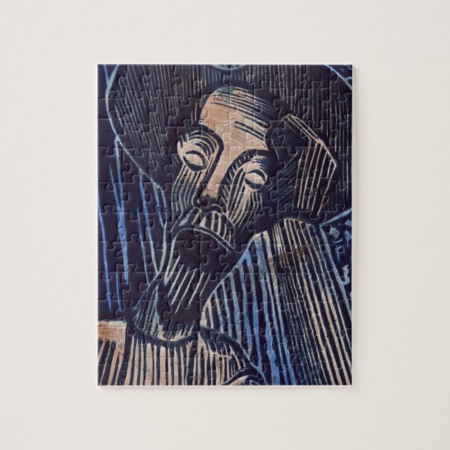Puzzle Don Quijote en azul y roya (Vertical)
