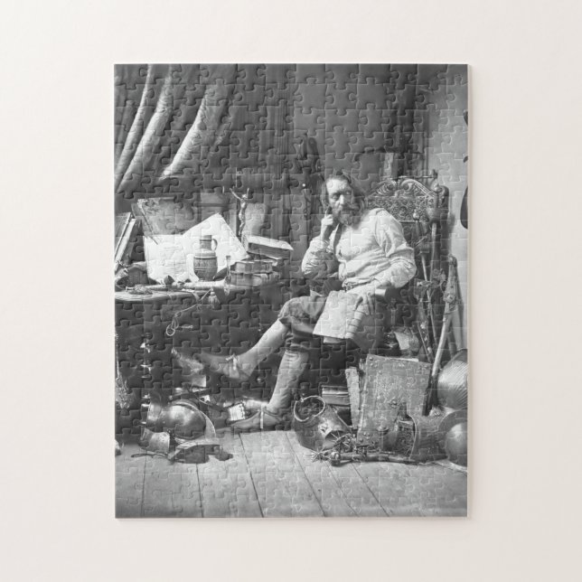 Puzzle Don Quijote en su estudio (Vertical)