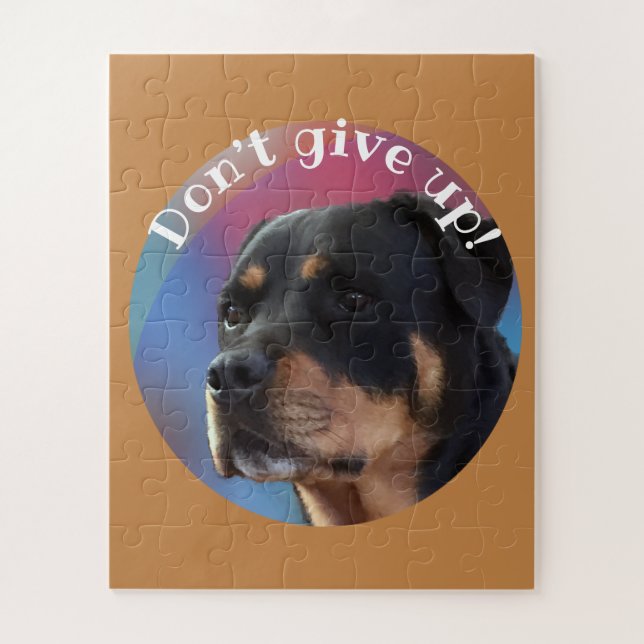 Puzzle Don’t Give Up Rottweiler Classic Round (Vertical)