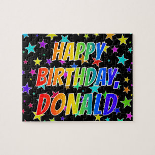 Puzzle "DONALD" Nombre, Diversión "FELIZ CUMPLEAÑOS"