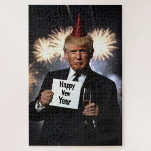 Puzzle Donald Trump celebra el estilo de Año Nuevo
