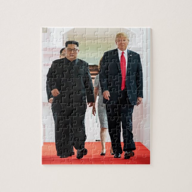 Puzzle Donald Trump Con Kim Jong Un En Singapur (Vertical)