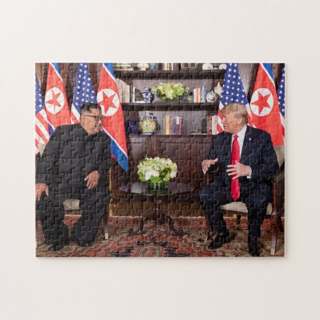 Puzzle Donald Trump Con Kim Jong Un En Singapur (Horizontal)