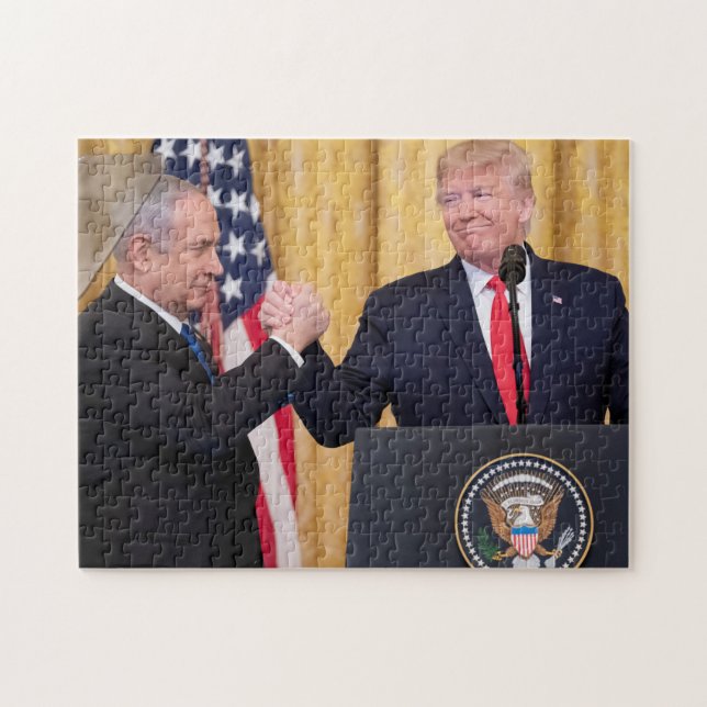 Puzzle Donald Trump en Israel con Bibi Netanyahu (Horizontal)