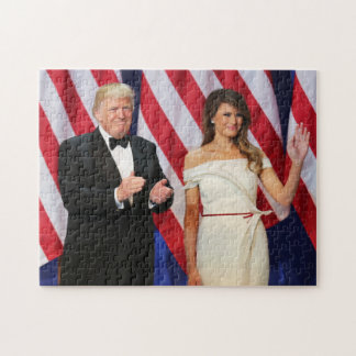 Puzzle Donald y Melania Trump en la toma de mando