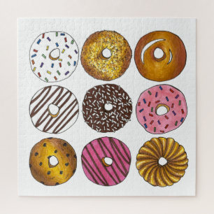 Puzzle Donut Doughnut Rociar Pastel de arándano de helado