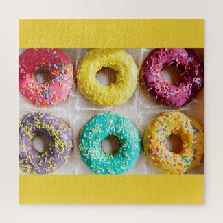 puzzle donuts colores postres dulces