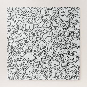 Puzzle doodle blanco y negro